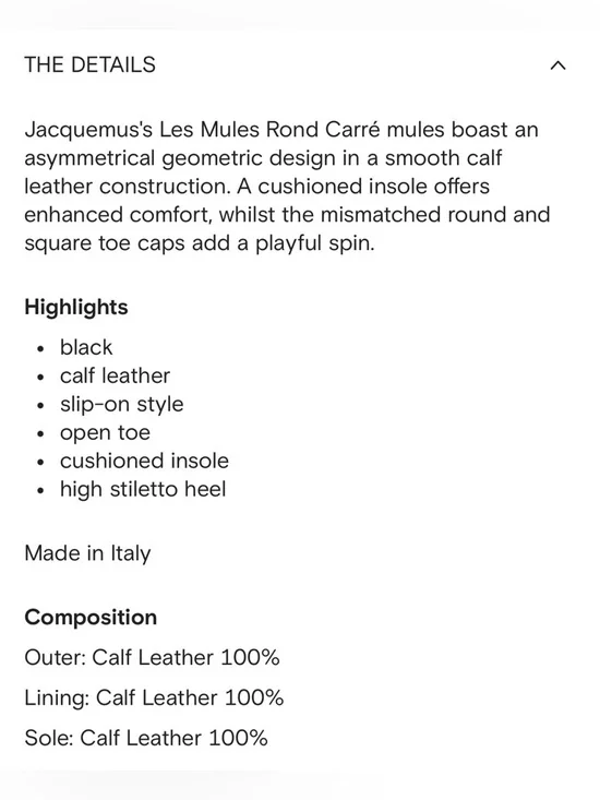 JACQUEMUS - 80mm Les Mules Ronde Leather Mules 37 Like New - Picture 6 of 16